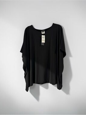 Alfani Black Flowing Asymmetric Sleeve Tunic